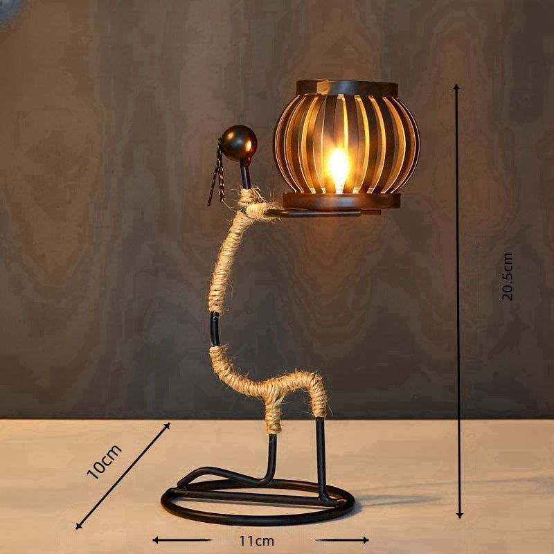 Wrought Iron Candle Holder Decorative Piece - European Style Restaurant Dining Table Ambiance Light Candlestick Home Metal Artware eprolo