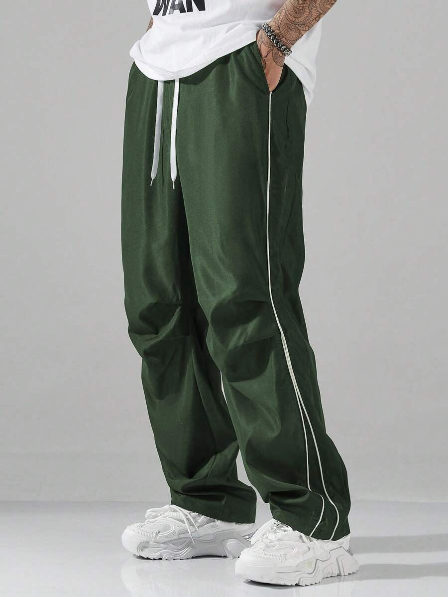 Chong Feng Striped Overalls Exercise Casual Pants Men Hsam the best store