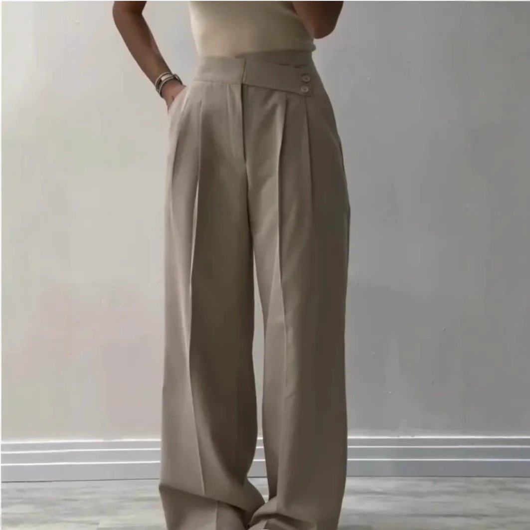 Women's Irregular Waist Wide Leg Pants Suit Pants - Gadgets and more