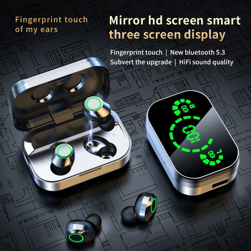 YD03 Wireless Bluetooth - compatible Headset TWS Large Screen Smart Digital Display In Ear Breathing Light - Hsam the store 4every1