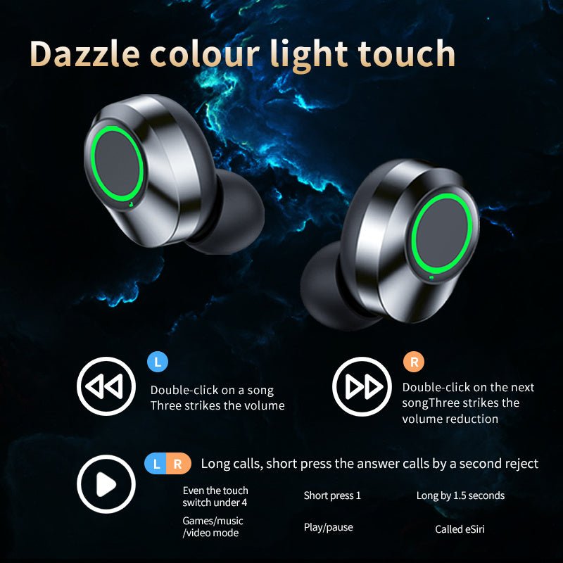 YD03 Wireless Bluetooth - compatible Headset TWS Large Screen Smart Digital Display In Ear Breathing Light - Hsam the store 4every1