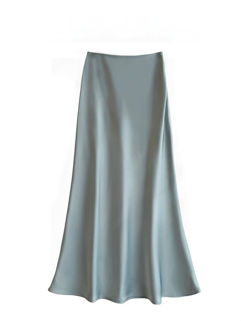 High Waist Mid - length Satin Acetate Silky Skirt - Gadgets and more