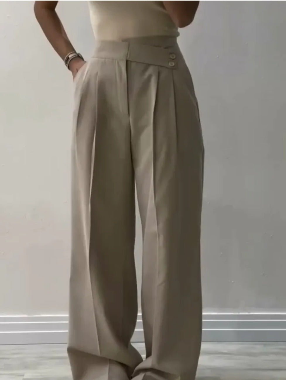 Women's Irregular Waist Wide Leg Pants Suit Pants - Gadgets and more