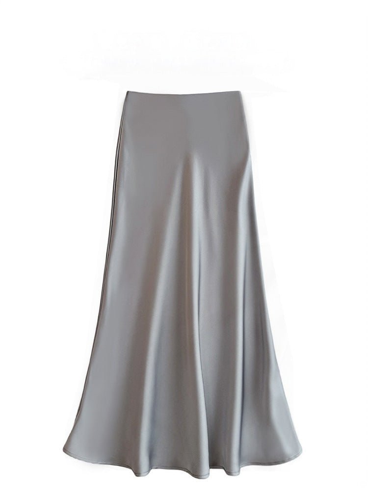 High Waist Mid - length Satin Acetate Silky Skirt - Gadgets and more