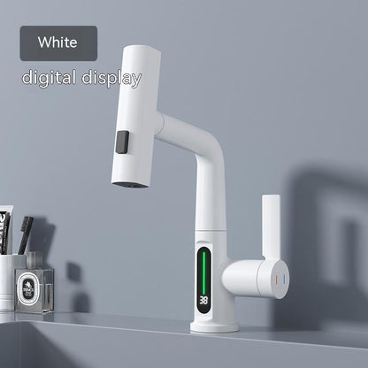 Intelligent Digital Display Faucet Pull-out Basin Faucet Temperature Digital Display Rotation - Gadgets and more
