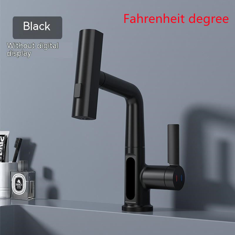 Intelligent Digital Display Faucet Pull-out Basin Faucet Temperature Digital Display Rotation - Gadgets and more