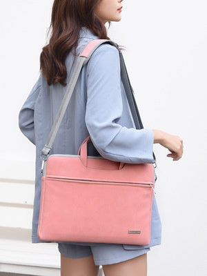 PU Leather Women Laptop Bag Notebook Carrying Case Briefcase For Macbook Air 13.3 14 15.6 Inch Men Handbags Shoulder Mouse Bag - Gadgets and more