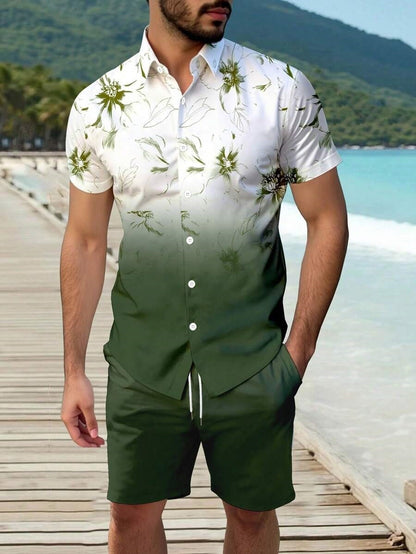 3D Digital Printing Men's Casual Loose Shirt Shorts