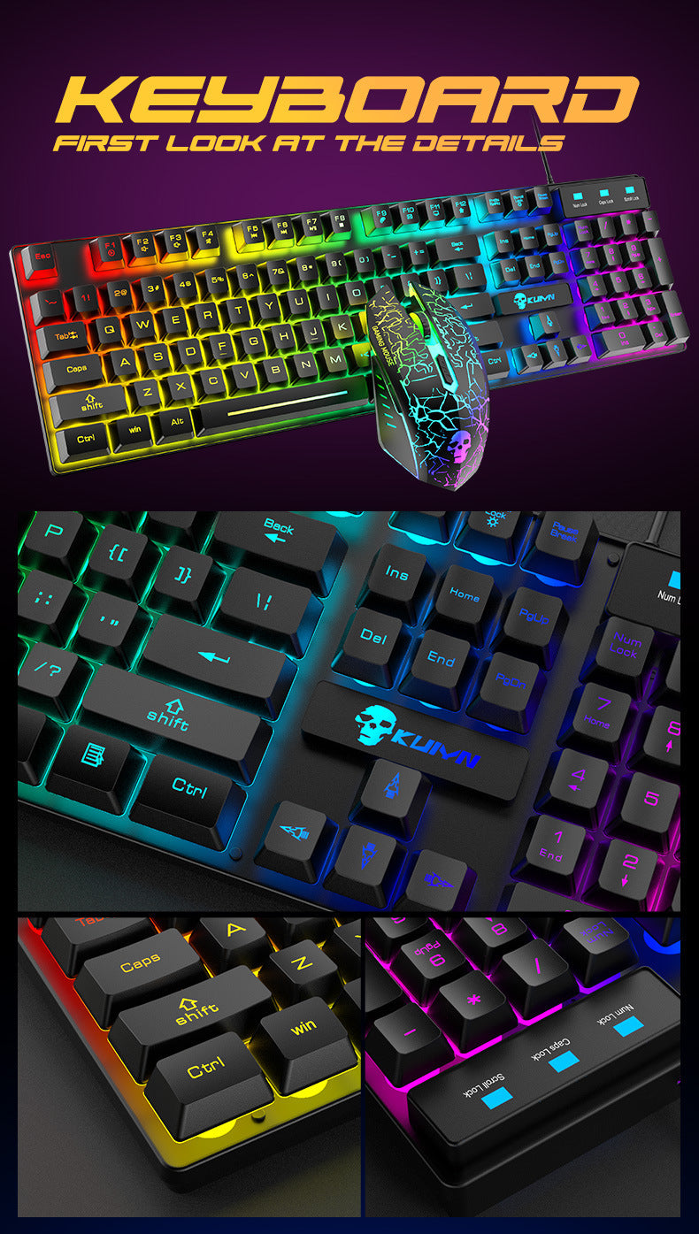 Kuiying T6RGB Luminous Keyboard And Mouse Set - Gadgets and more