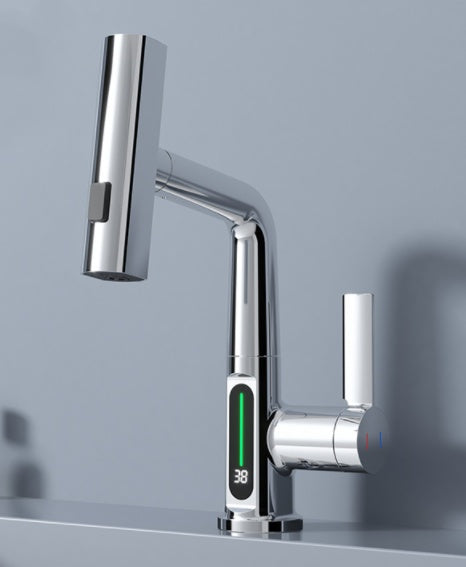 Intelligent Digital Display Faucet Pull-out Basin Faucet Temperature Digital Display Rotation - Gadgets and more
