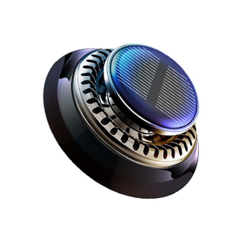Portable Kinetic Car Air Freshener Solar Powered Double Ring Rotating Air Cleaner Perfume Fragrance Diffuser - Gadgets and more