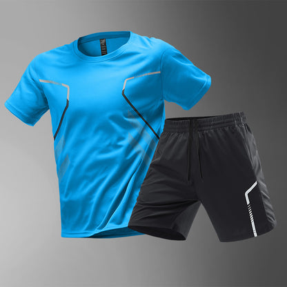 Sportswear Suit Men's Ice Silk Summer Running Short Sleeve