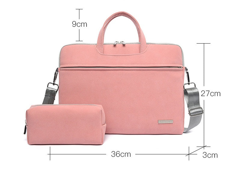 PU Leather Women Laptop Bag Notebook Carrying Case Briefcase For Macbook Air 13.3 14 15.6 Inch Men Handbags Shoulder Mouse Bag - Gadgets and more