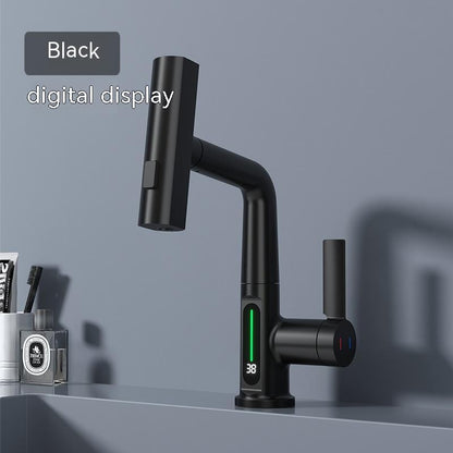 Intelligent Digital Display Faucet Pull-out Basin Faucet Temperature Digital Display Rotation - Gadgets and more