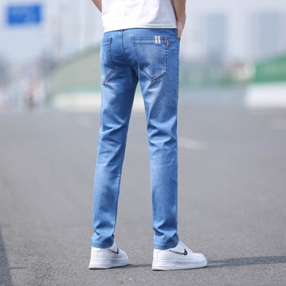 Spring And Summer Denim Trousers Men's Slim Straight Stretch - Gadgets and more