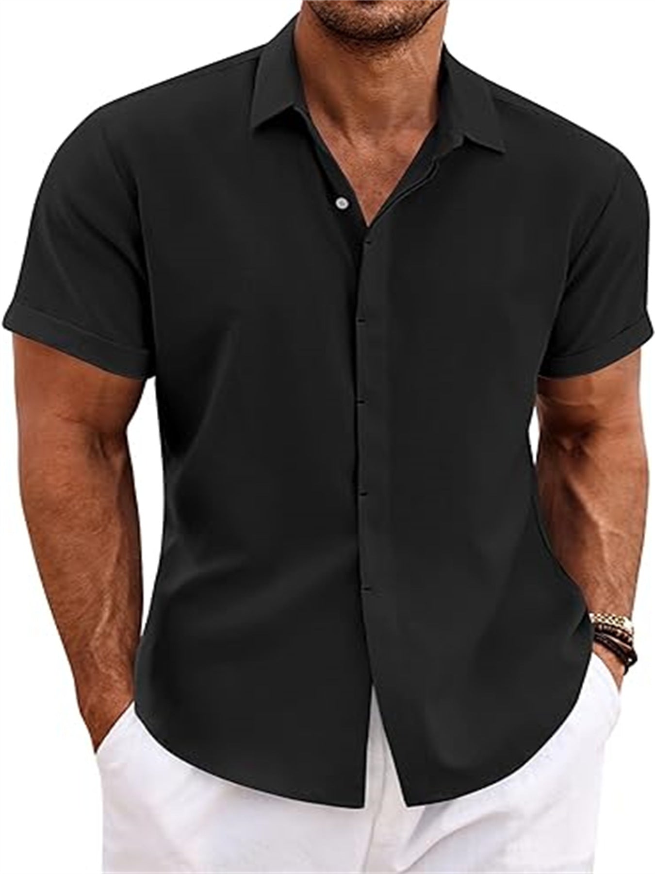 Men's Shirt Short Sleeve Casual Buckle - Gadgets and more
