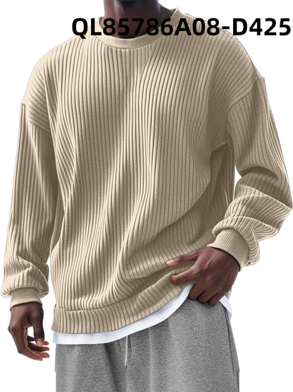 Men's Loose Trendy Long Sleeve Round Neck Top - Gadgets and more
