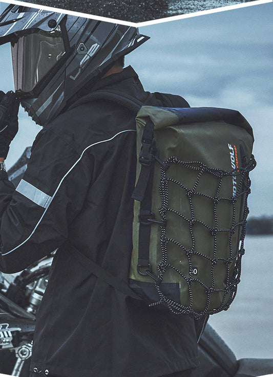 Motorcycle Multi-purpose Portable Large Capacity Shoulder Backpack Belt Net Bag - Gadgets and more
