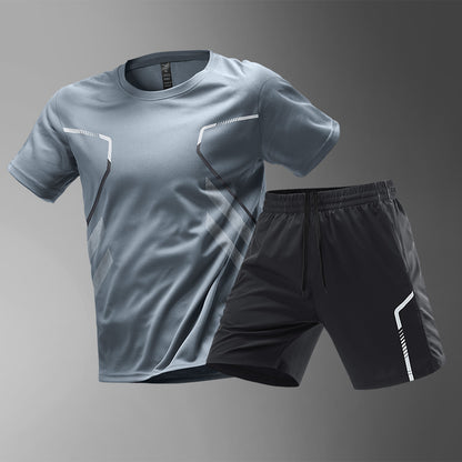 Sportswear Suit Men's Ice Silk Summer Running Short Sleeve