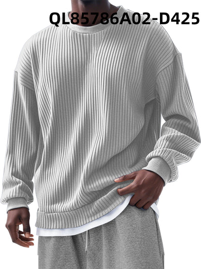 Men's Loose Trendy Long Sleeve Round Neck Top - Gadgets and more