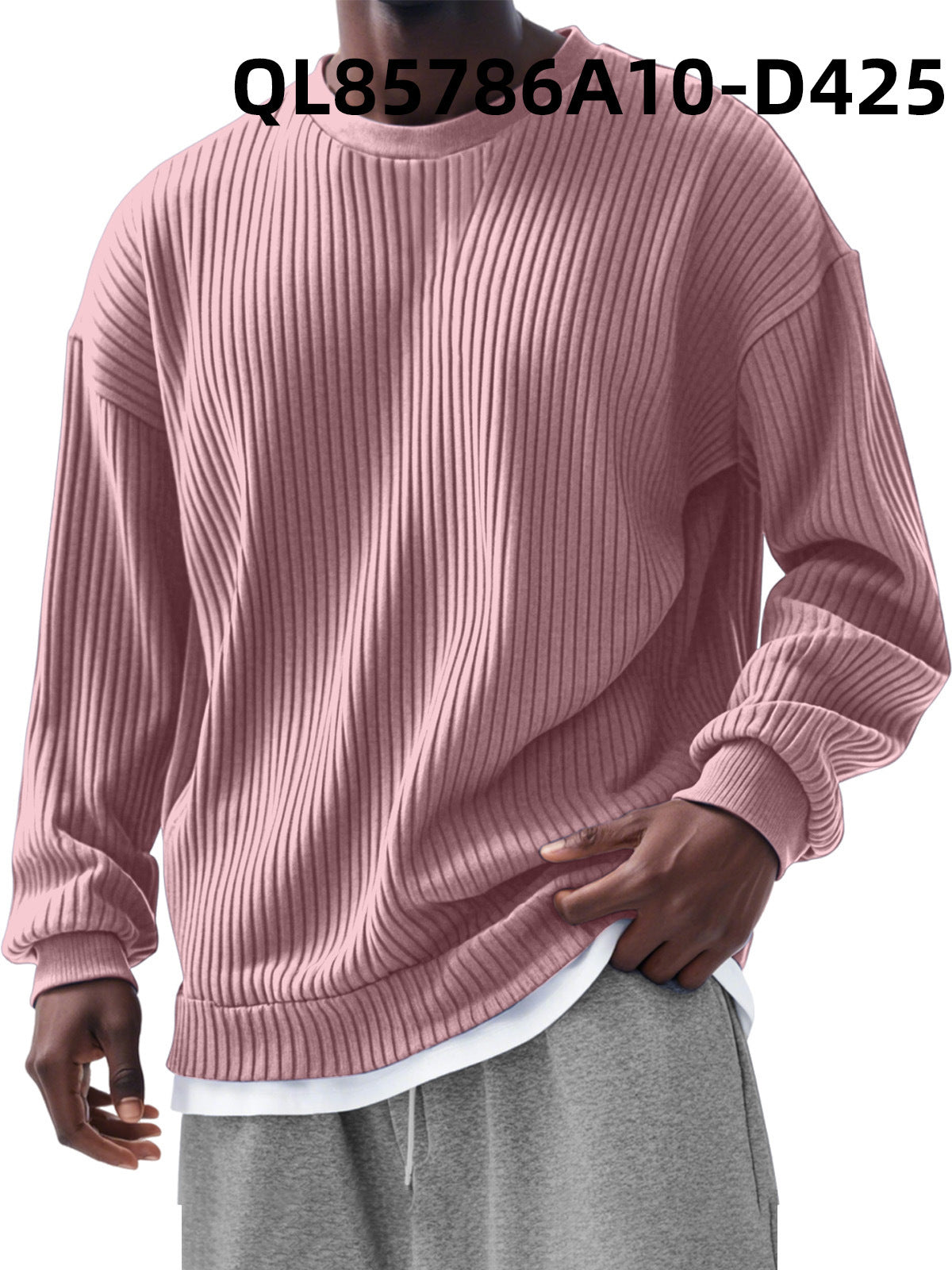 Men's Loose Trendy Long Sleeve Round Neck Top - Gadgets and more
