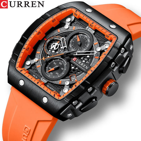 CURREN 8442 Men's Waterproof Six Needle Quartz Calendar Tape Men's Multifunctional Watch Men's Watch eprolo