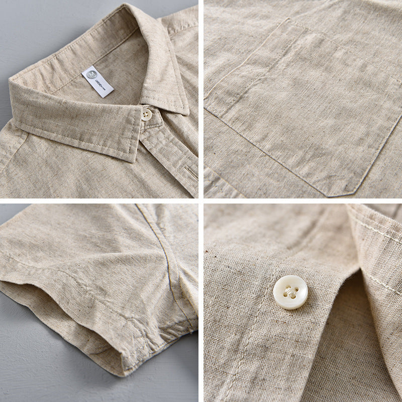 Thin Menswear Linen Short Sleeve Shirt - Gadgets and more