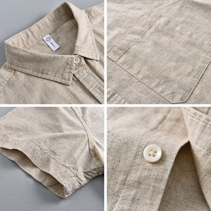 Thin Menswear Linen Short Sleeve Shirt - Gadgets and more