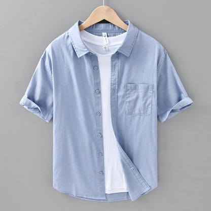 Thin Menswear Linen Short Sleeve Shirt - Gadgets and more