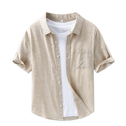 Thin Menswear Linen Short Sleeve Shirt - Gadgets and more