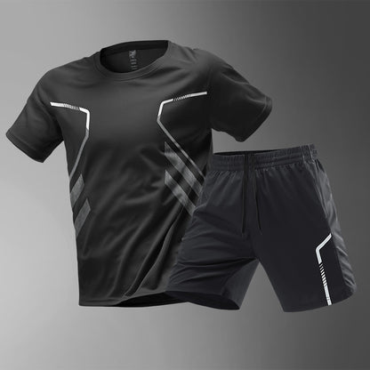 Sportswear Suit Men's Ice Silk Summer Running Short Sleeve