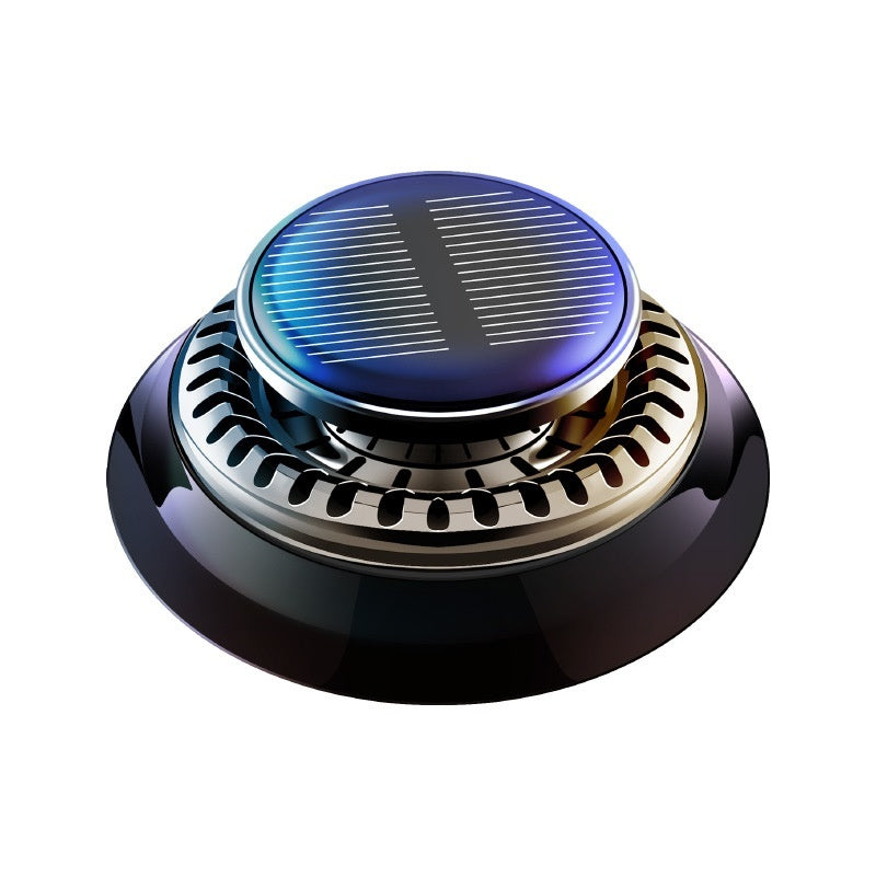 Portable Kinetic Car Air Freshener Solar Powered Double Ring Rotating Air Cleaner Perfume Fragrance Diffuser - Gadgets and more