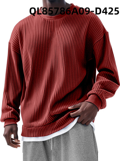 Men's Loose Trendy Long Sleeve Round Neck Top - Gadgets and more