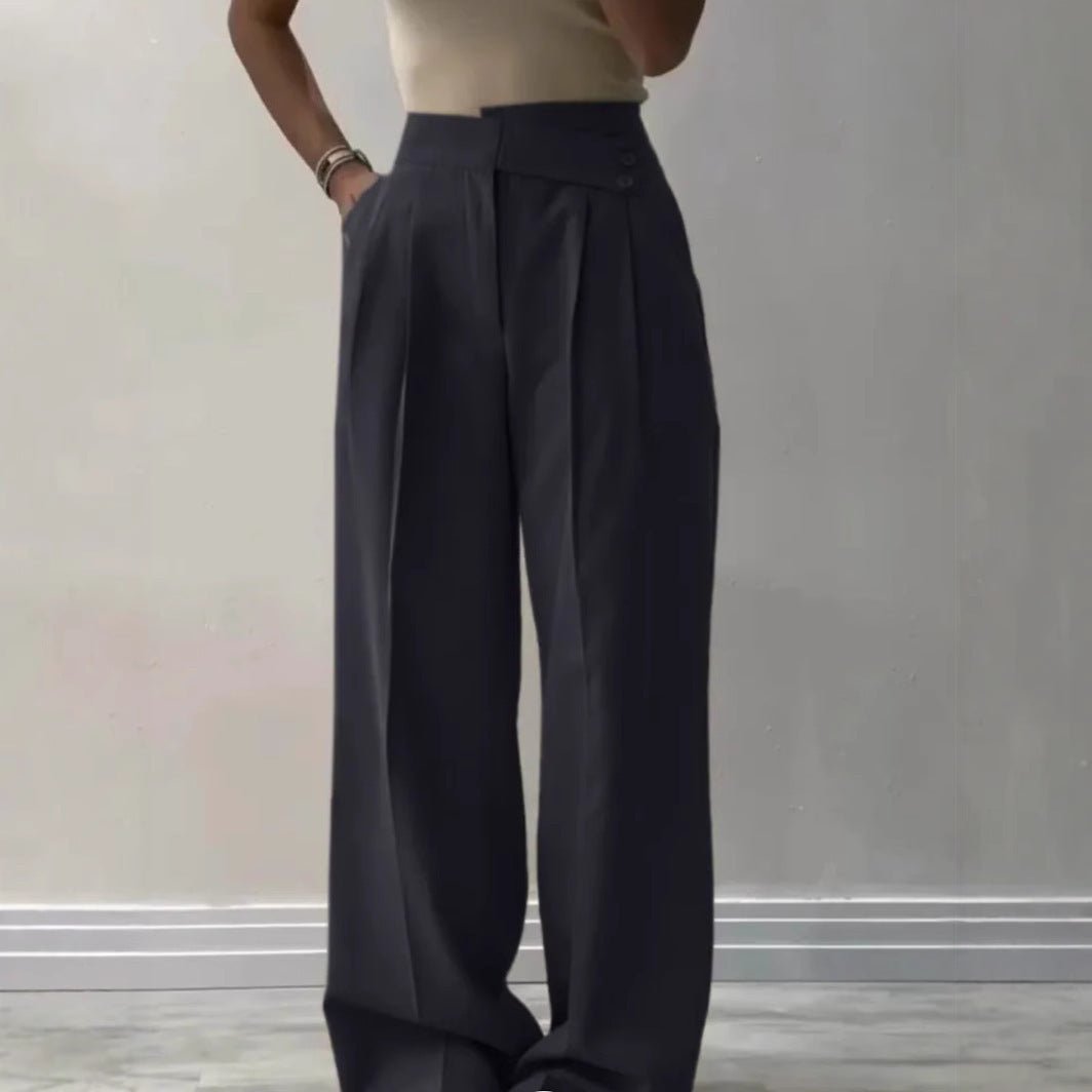 Women's Irregular Waist Wide Leg Pants Suit Pants - Gadgets and more