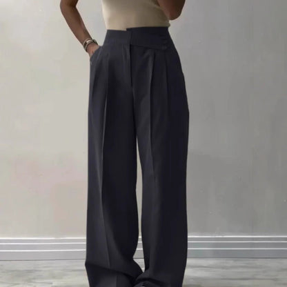 Women's Irregular Waist Wide Leg Pants Suit Pants - Gadgets and more