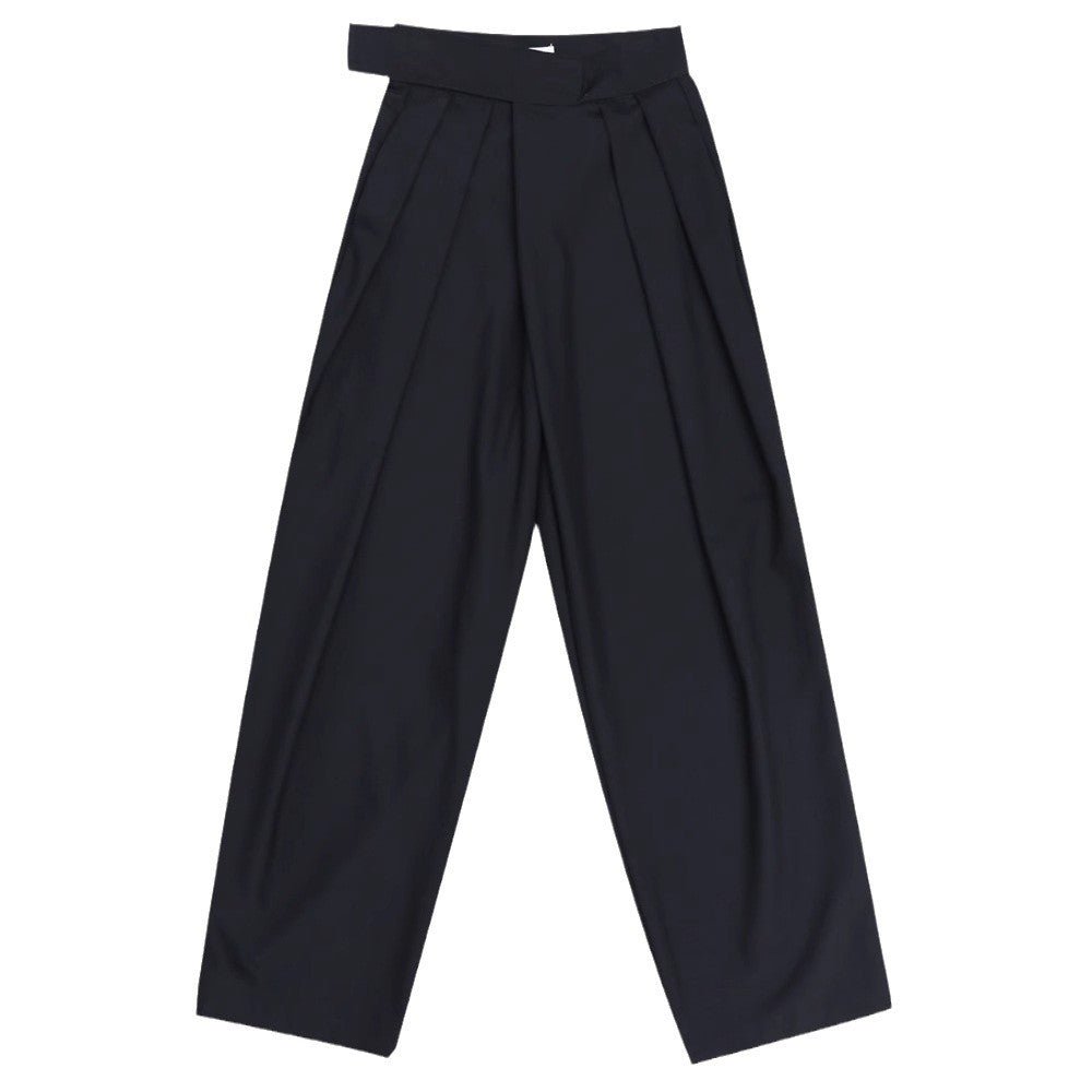 Black Suit Draping Casual Wide - leg Pants - Gadgets and more