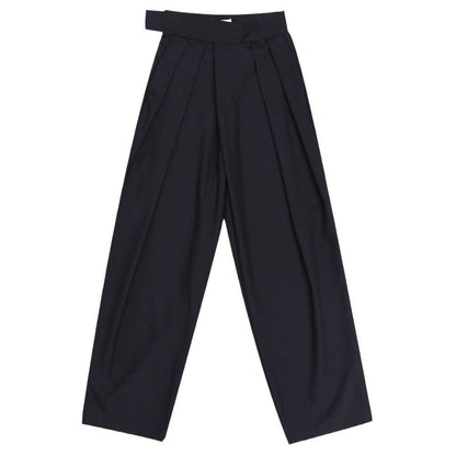 Black Suit Draping Casual Wide - leg Pants - Gadgets and more