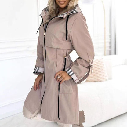 European And American Hooded Plaid Coat - Gadgets and more