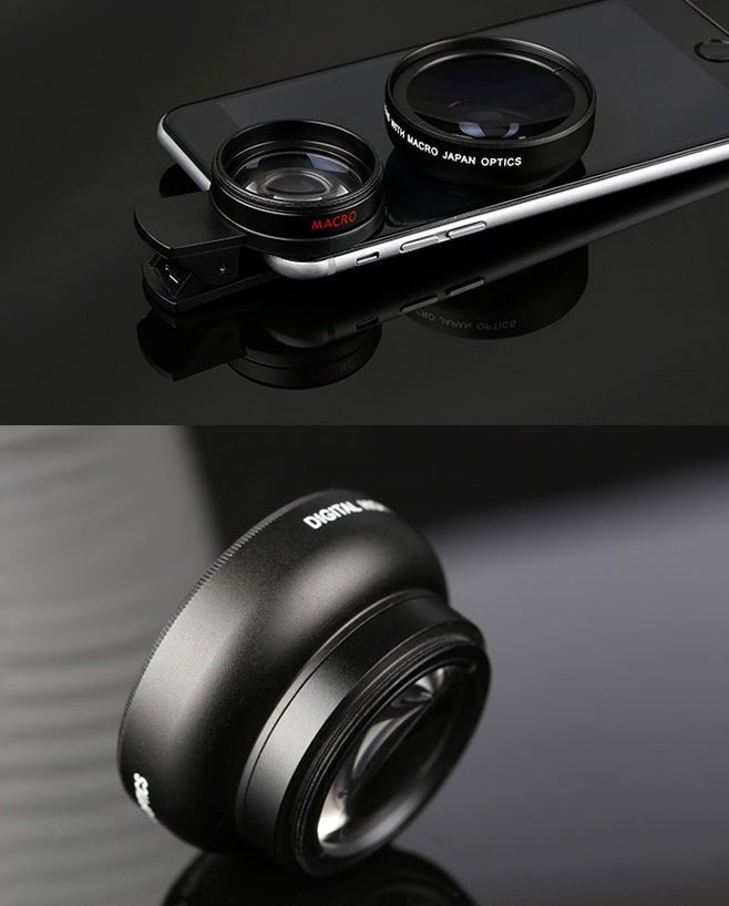 Mobile phone lens 0.45Xwide angle 12.5 times the macro external lens photography camera universal HD Combo - Gadgets and more