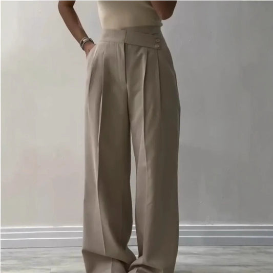 Women's Irregular Waist Wide Leg Pants Suit Pants - Gadgets and more