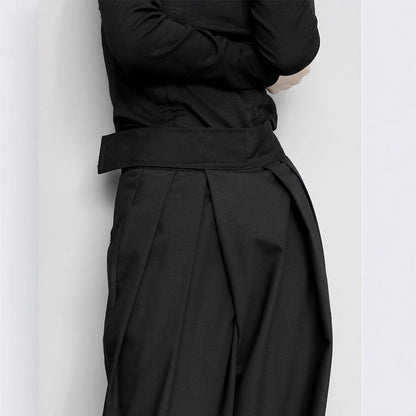 Black Suit Draping Casual Wide - leg Pants - Gadgets and more