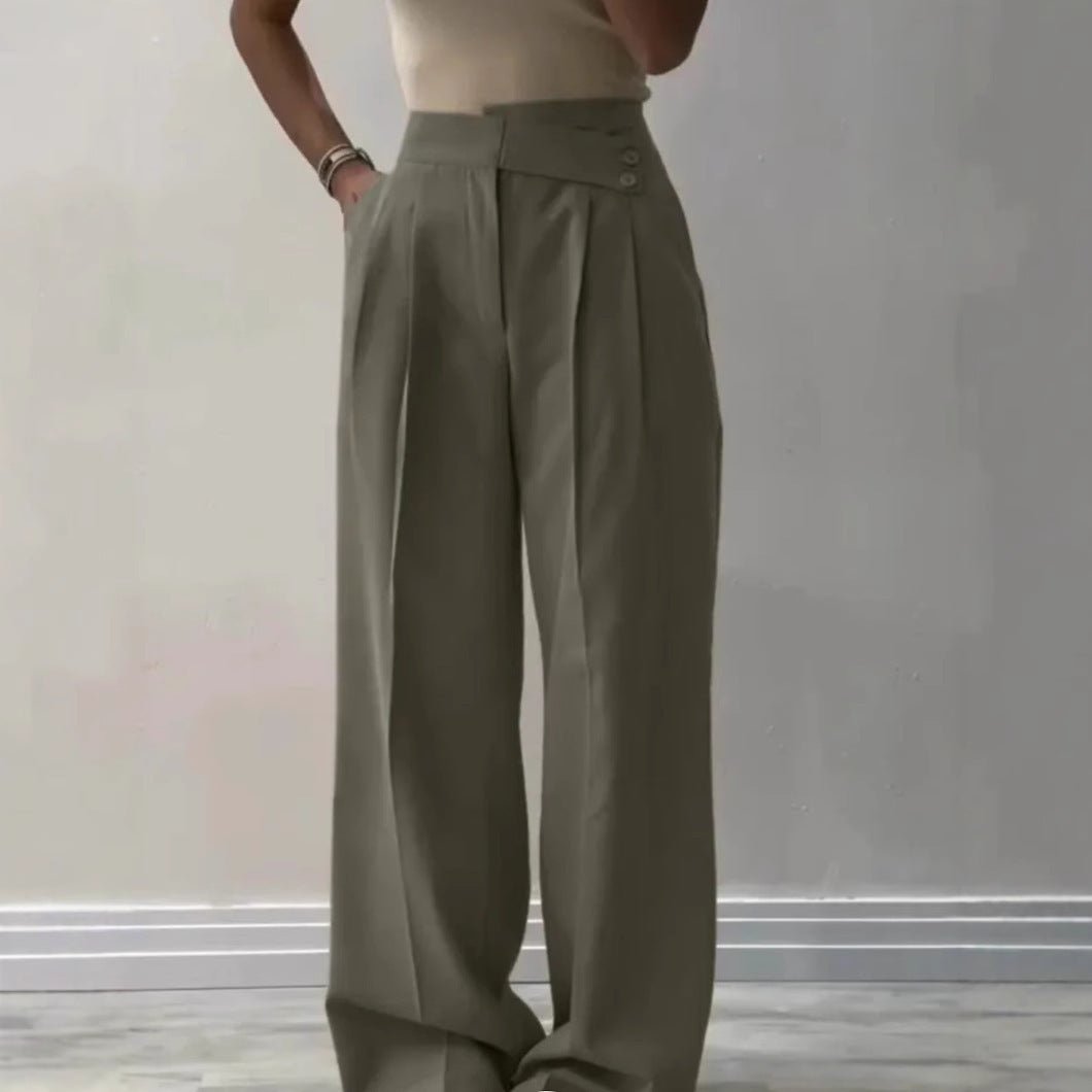 Women's Irregular Waist Wide Leg Pants Suit Pants - Gadgets and more