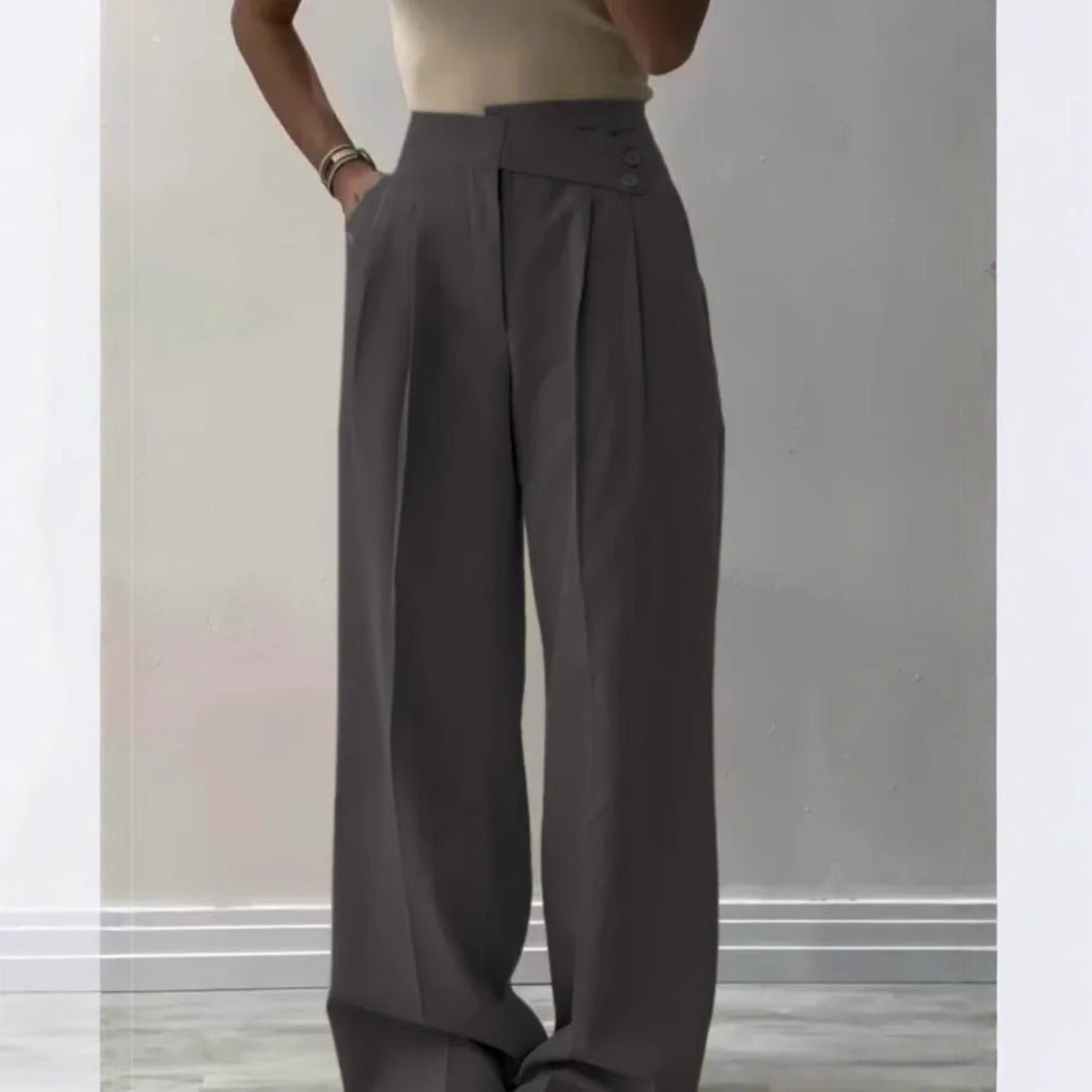 Women's Irregular Waist Wide Leg Pants Suit Pants - Gadgets and more