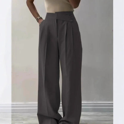 Women's Irregular Waist Wide Leg Pants Suit Pants - Gadgets and more
