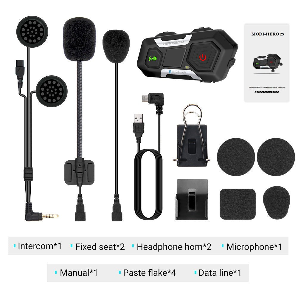HEROBIKER Motorcycle Intercom Helmet Headset Helmet Waterproof Speaker Interphone Moto Headset Wireless Intercomunicador 1200M - Gadgets and more