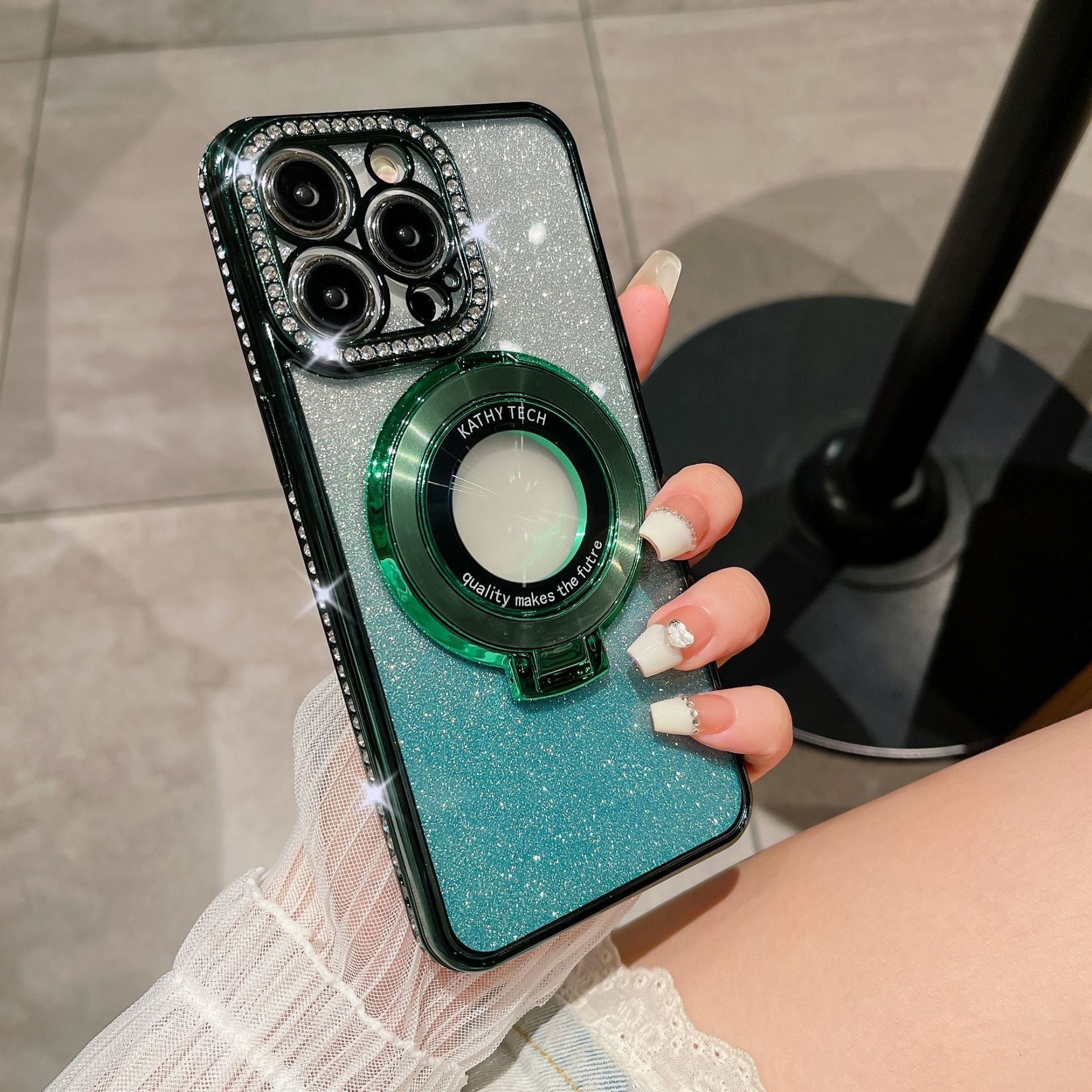 Glitter Tpu Electroplating Magnetic Bracket Phone Case - Gadgets and more