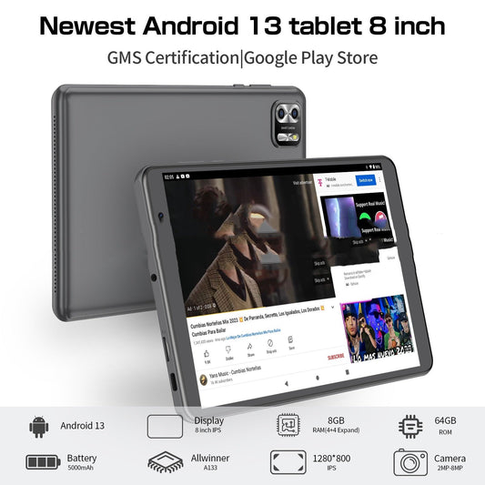 8 - inch Eight - core Tablet PC Android 13 System 64g Large Capacity - Gadgets and more