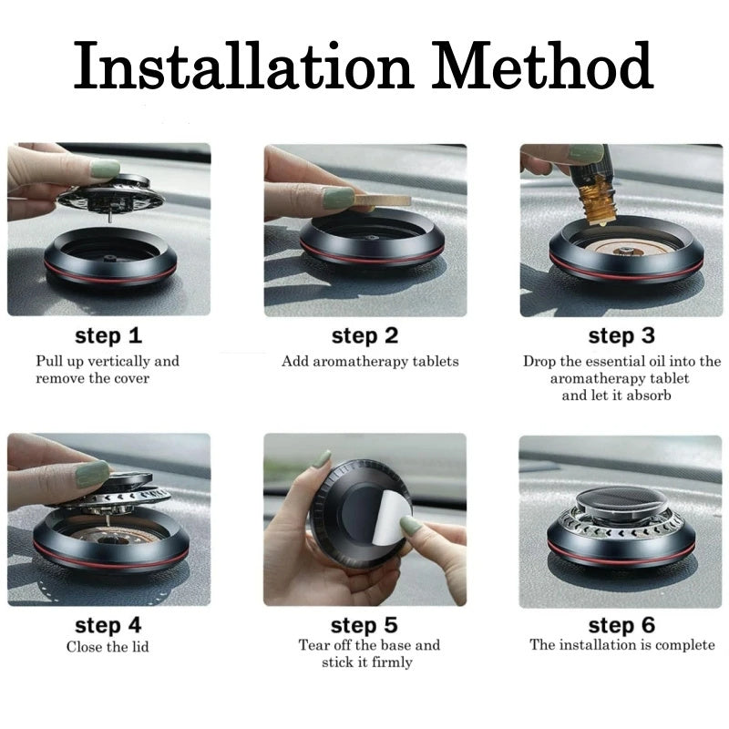 Portable Kinetic Car Air Freshener Solar Powered Double Ring Rotating Air Cleaner Perfume Fragrance Diffuser - Gadgets and more