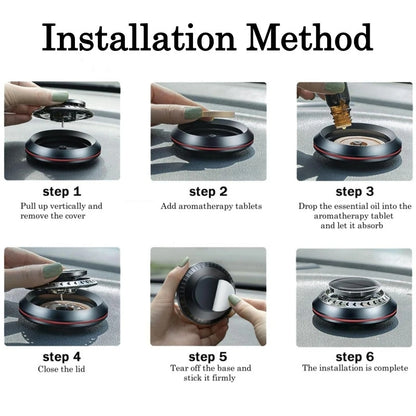 Portable Kinetic Car Air Freshener Solar Powered Double Ring Rotating Air Cleaner Perfume Fragrance Diffuser - Gadgets and more
