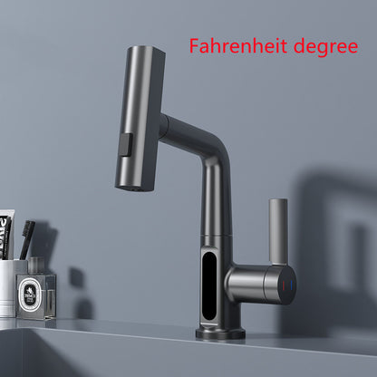 Intelligent Digital Display Faucet Pull-out Basin Faucet Temperature Digital Display Rotation - Gadgets and more